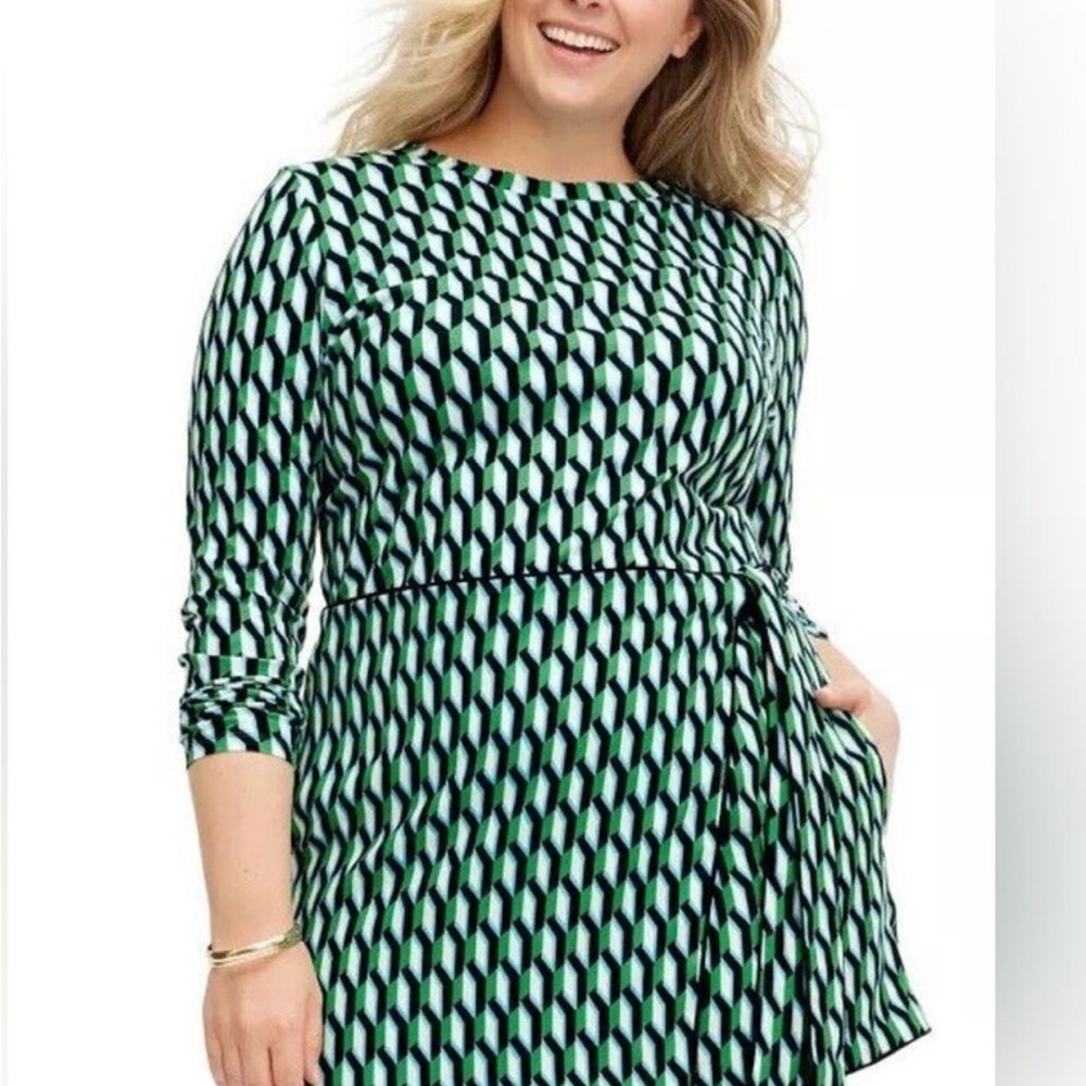 Diane Von Furstenberg for Target Green and Blue Geometric Skort Only EUC